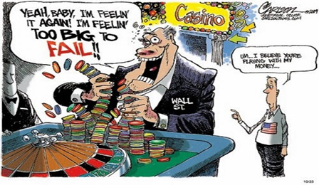 A political cartoon of Wall Street Excess