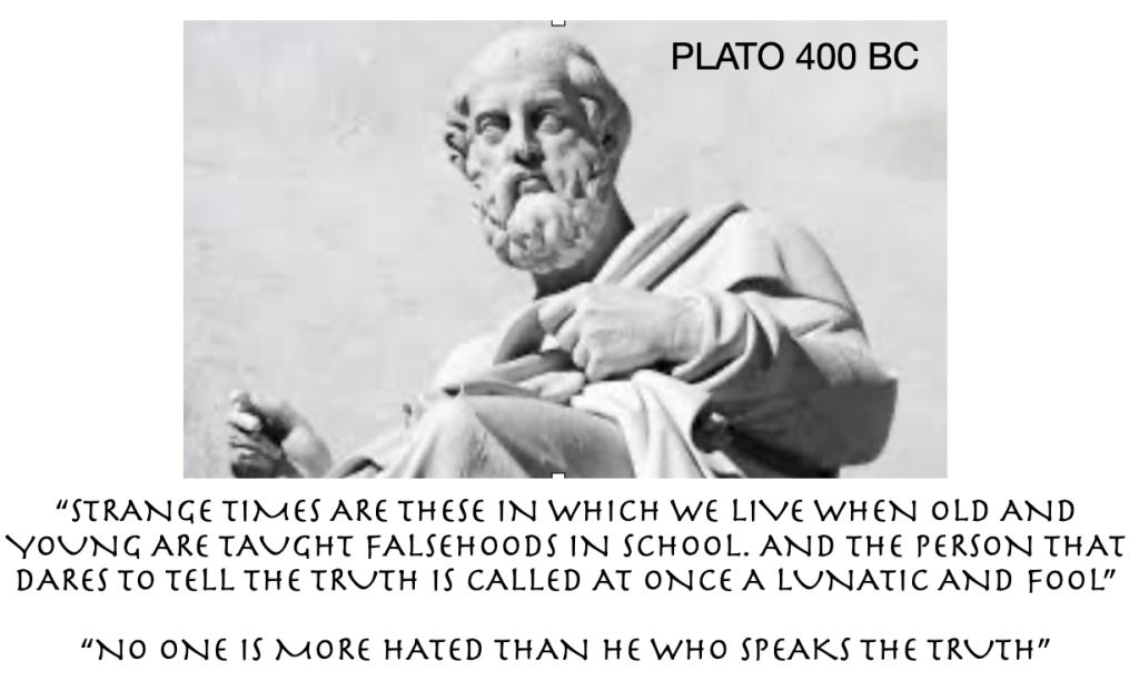 Quotes from the Greek philosopher Plato 2,500 years ago. GoldSwitzerland Egon von Greyerz Article reference.